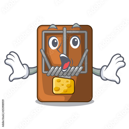Surprised mousetrap isolated with in the cartoon
