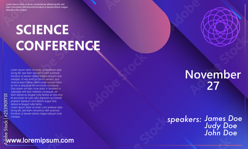Science conference invitation design template