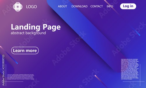 Website landing page. Geometric background.