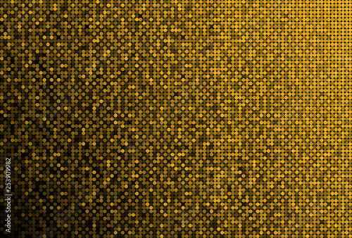 Banner with shiny gold sequins, glitters, sparkles