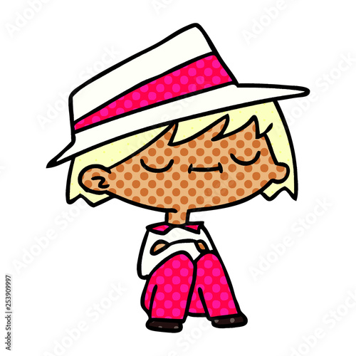 cartoon of a cute kawaii person