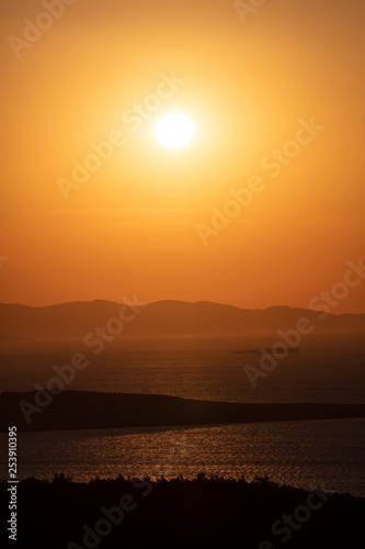 Fototapeta Naklejka Na Ścianę i Meble -  Sunset at Devil's Table ( Seytan Sofrasi ), Ayvalik, Balikesir, Turkey