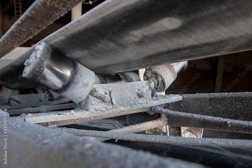 Fragment of grain transporter on the elevator