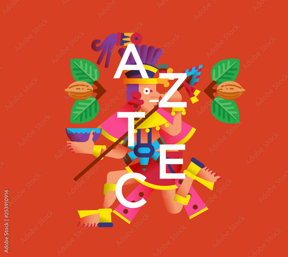 Aztec tribal pattern for chocolate package design.