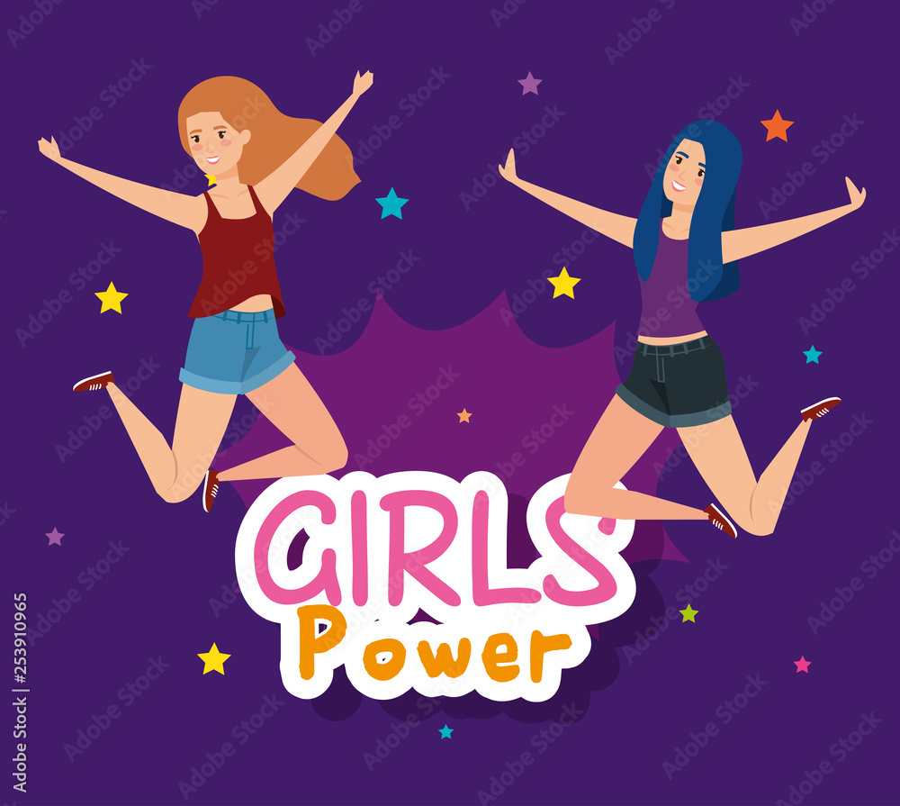 power girls jumping celebrating characters power girls jumping celebrating characters