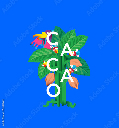 Poster for chocolate and cacao package design.