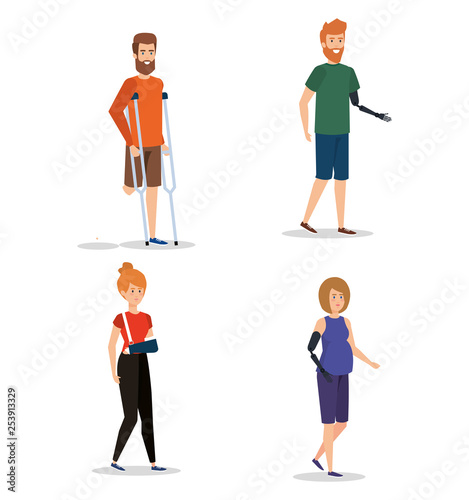 set disabled people with physical injury