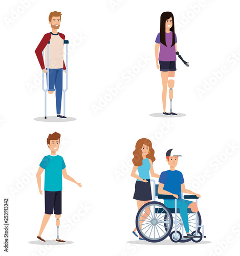 set people with physical injury and disabled