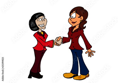 Handshake businesswomen