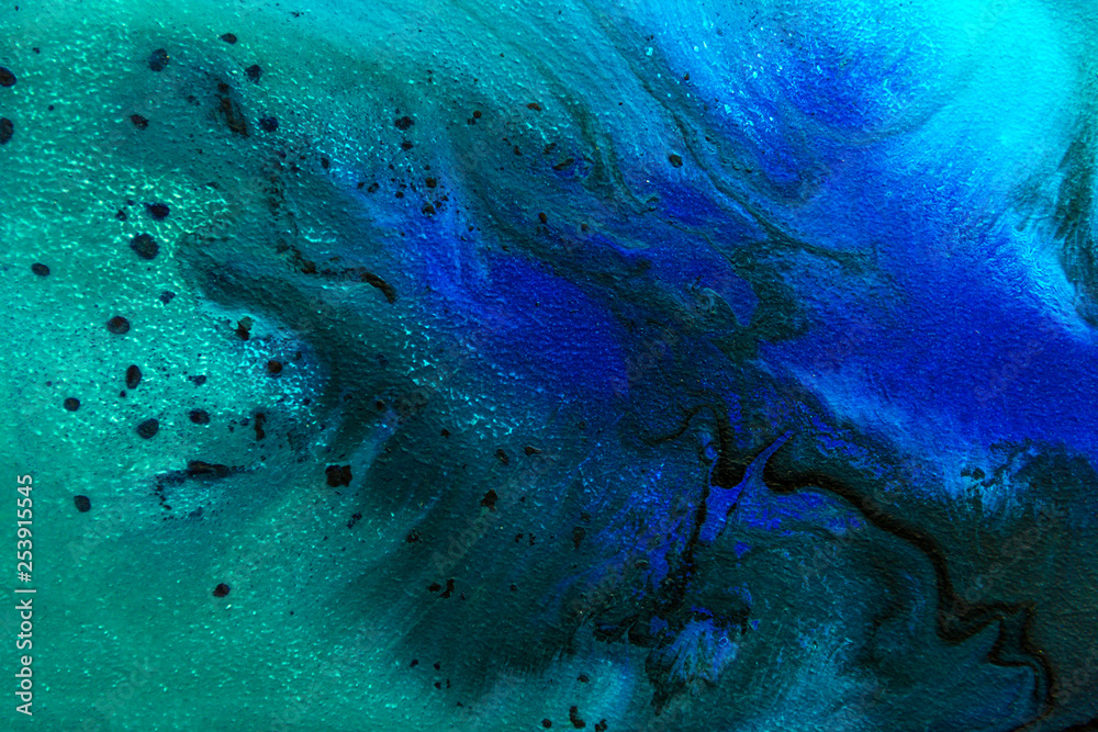 Abstract painting drawn by fluid acrylic technique. Creative design ...