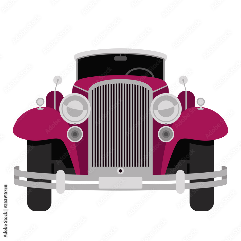 Fototapeta premium vintage car, vector illustration,flat style
