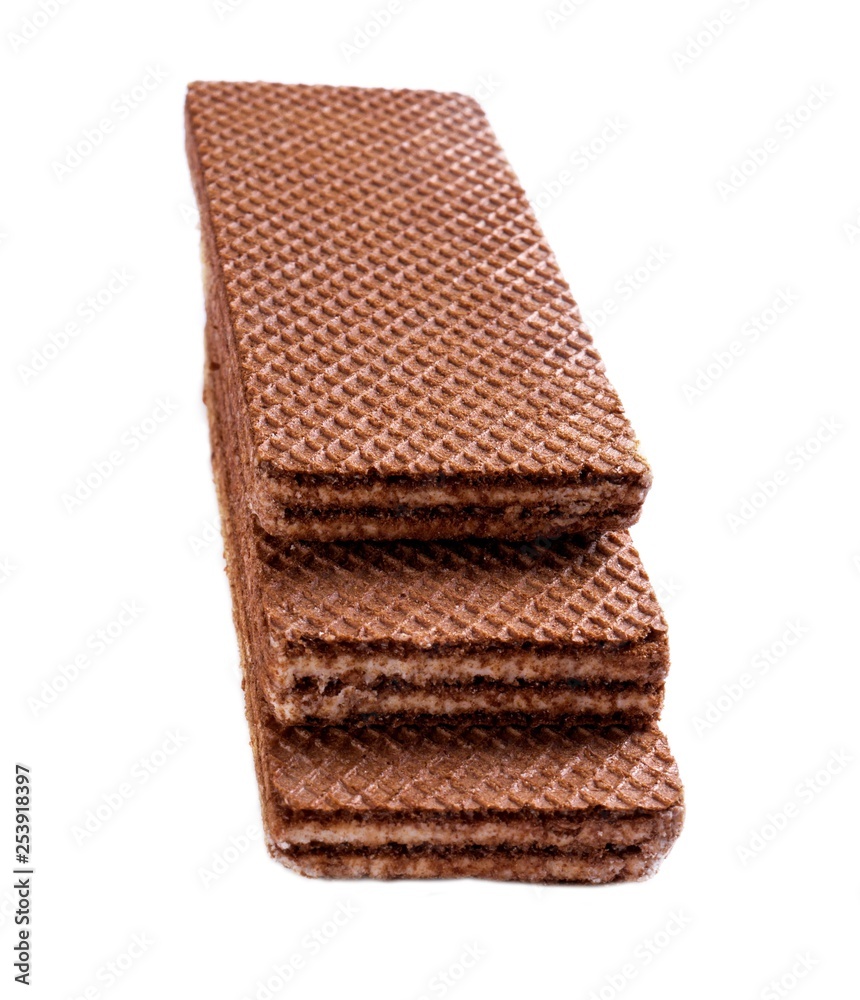 Wafers chocolate on white background Wafers chocolate on white background