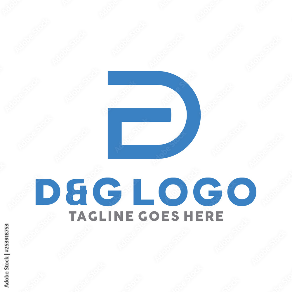 Lettering D&G Line Technology Logo Design Inspiration 