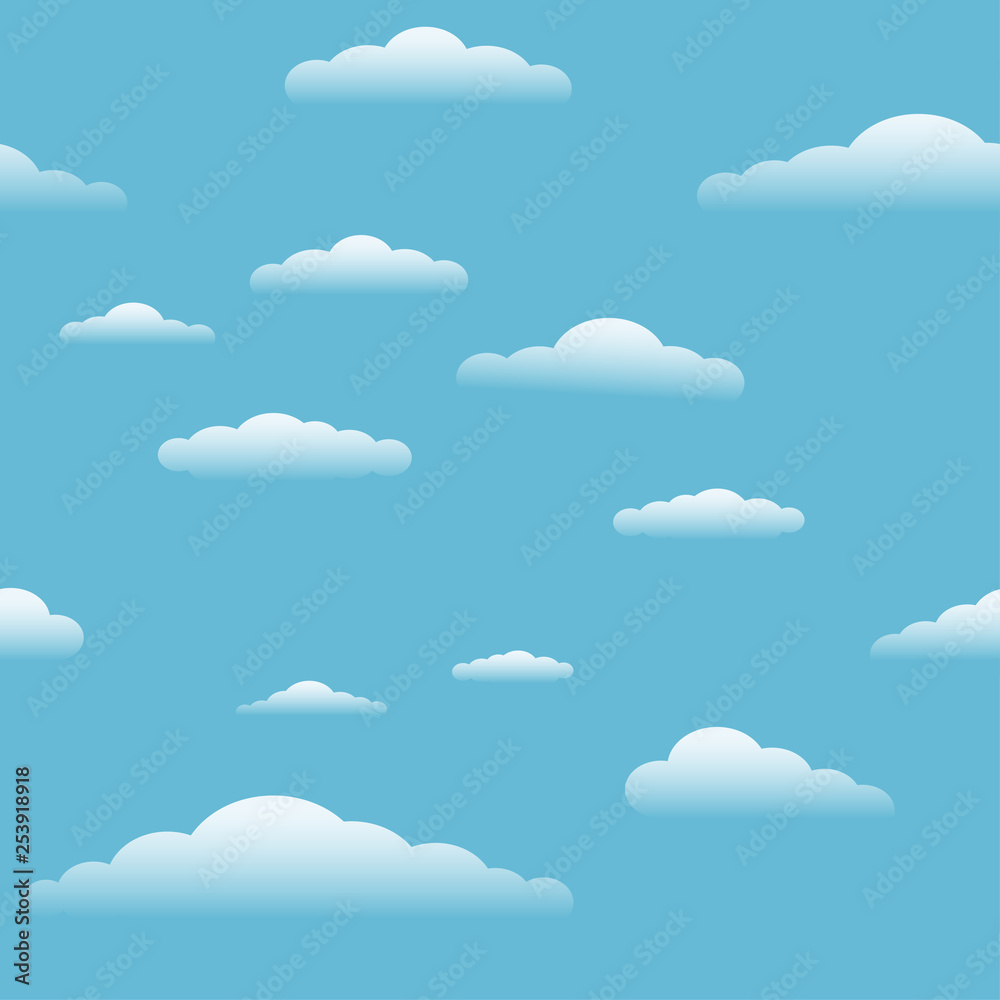 blue sky with clouds seamless