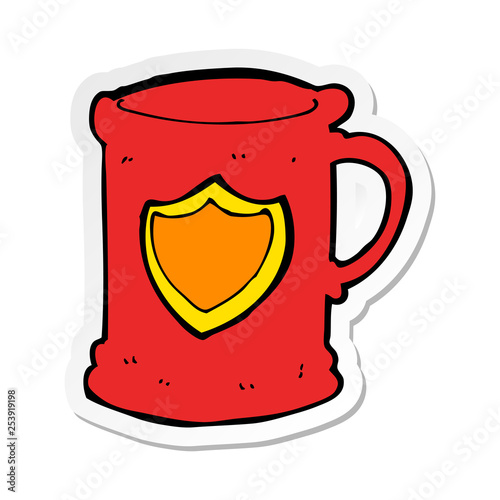 sticker of a cartoon tankard