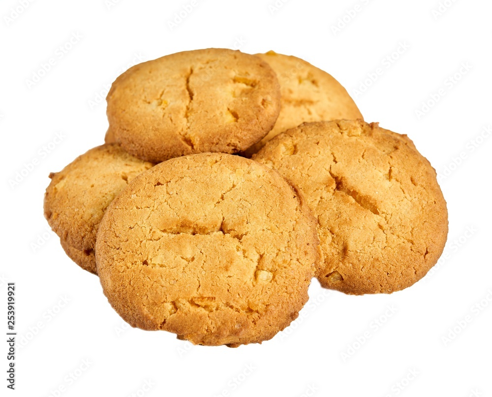 Shortbread with various fillings on a white background Shortbread with various fillings on a white background