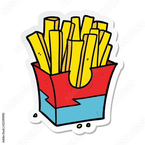 sticker of a cartoon fries