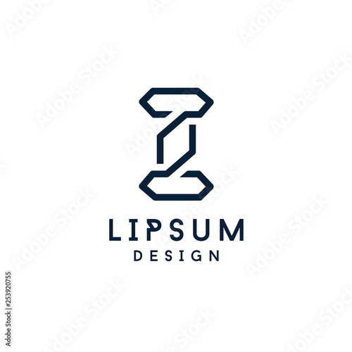 Letter I mono line logotype. simple unique creative branding