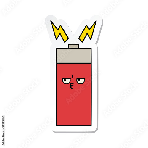 sticker of a cute cartoon battery