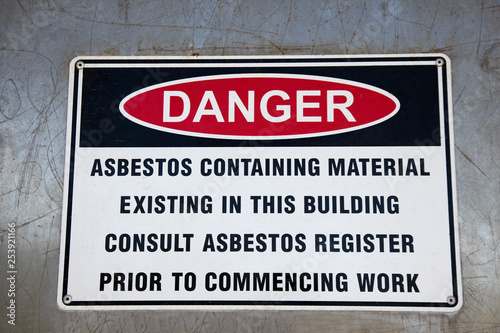 Asbestos Warning Sign © jeayesy