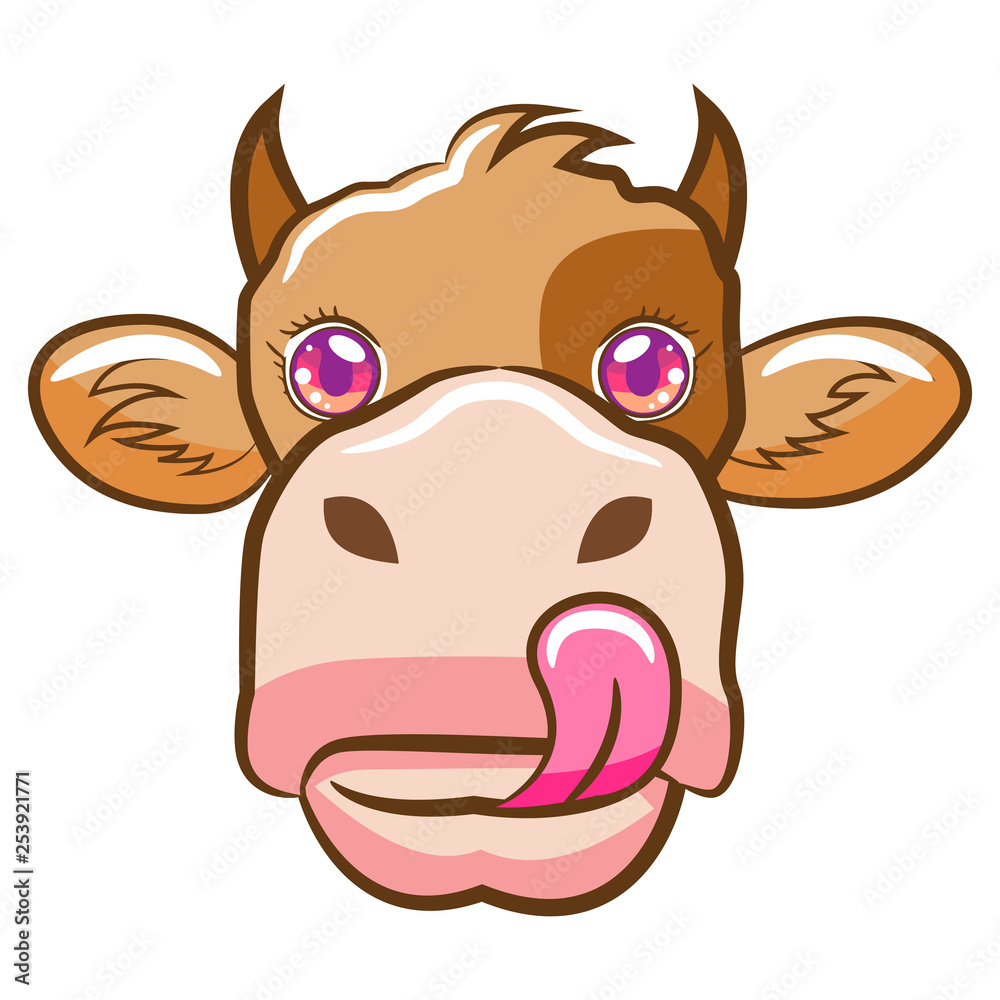 Fototapeta premium cow face vector