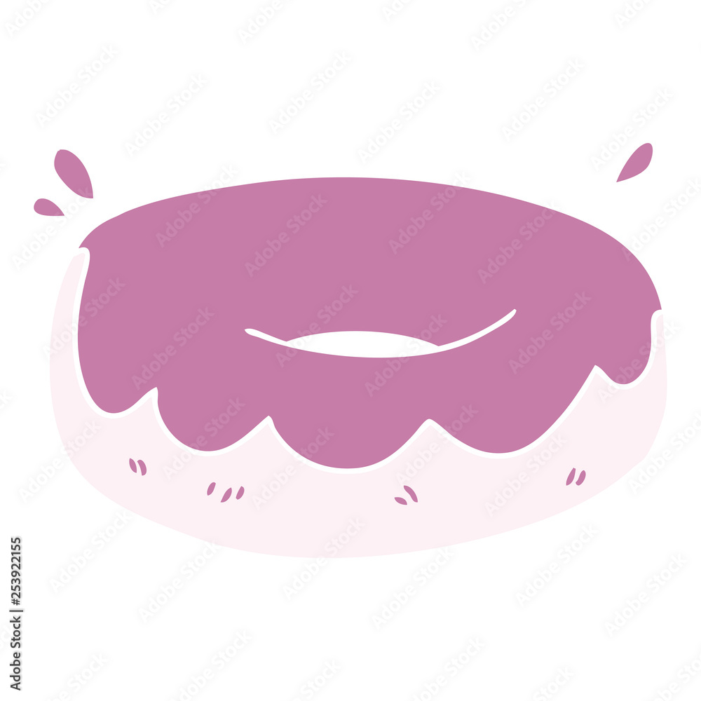 quirky hand drawn cartoon iced donut quirky hand drawn cartoon iced donut