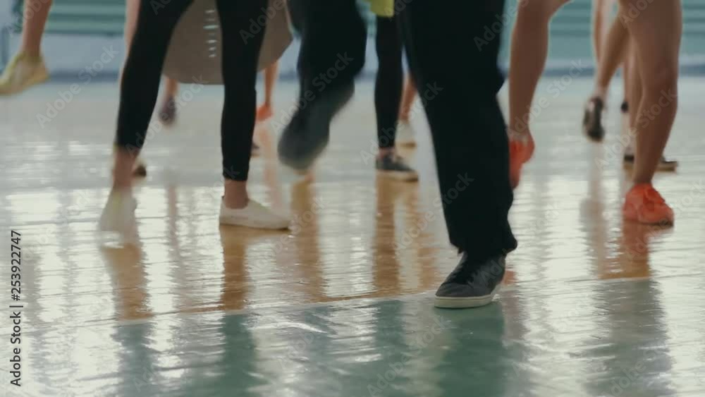 Dance teacher training young dancers new movements in the gym Dance teacher training young dancers new movements in the gym