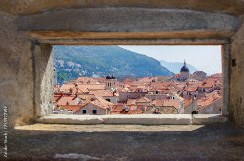 Dubrovnik,dld town - through the Aperture of the city walls photo