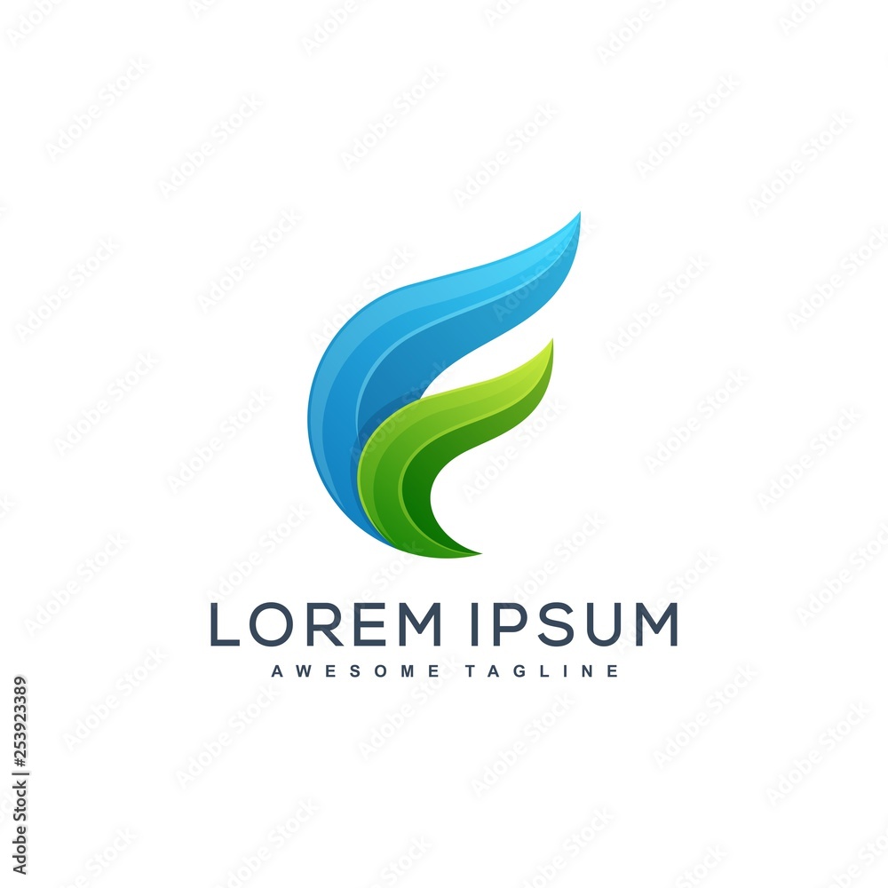 F illustration vector template F illustration vector template