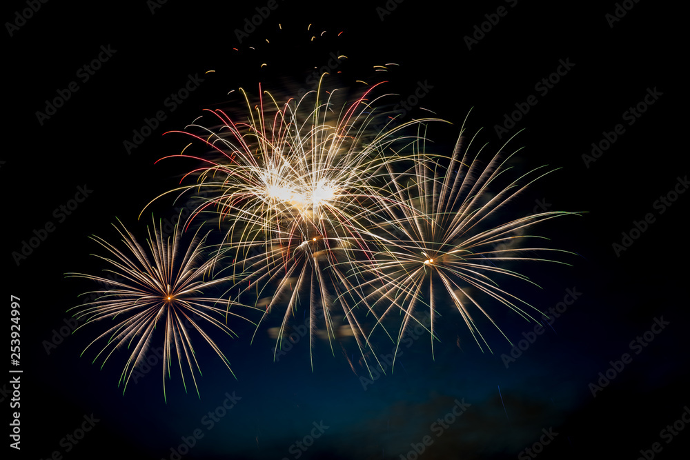 Annual summer fireworks event at Scheveningen beach in Den Haag on 11th August by Austria