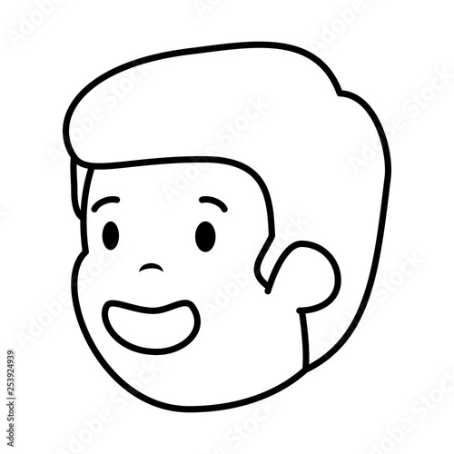 happy young man head character