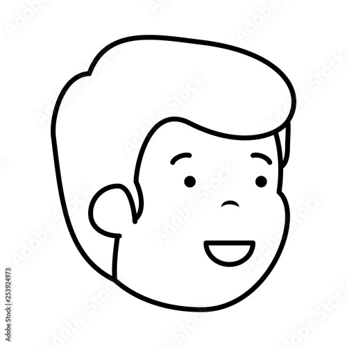 happy young man head character