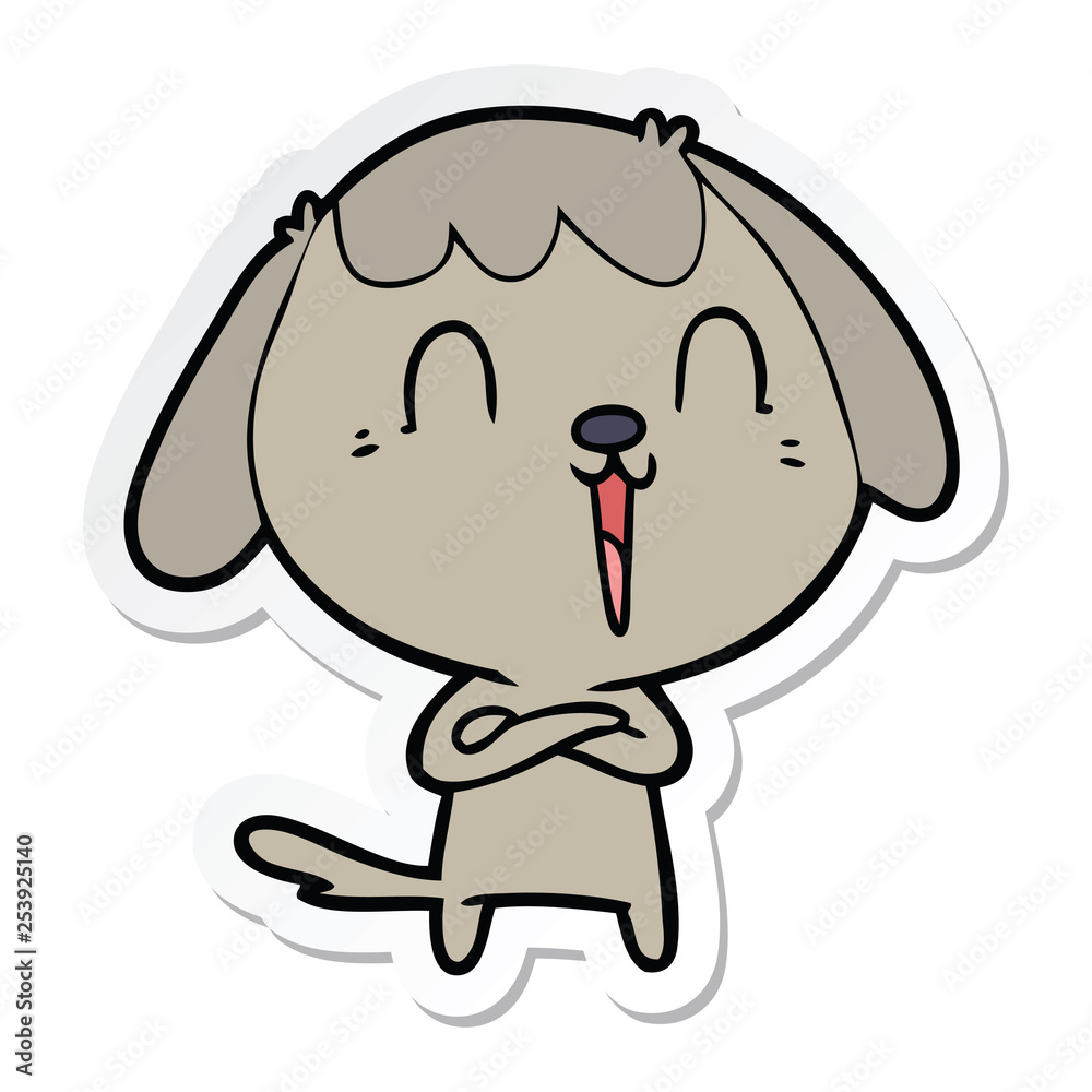 sticker of a cute cartoon dog sticker of a cute cartoon dog