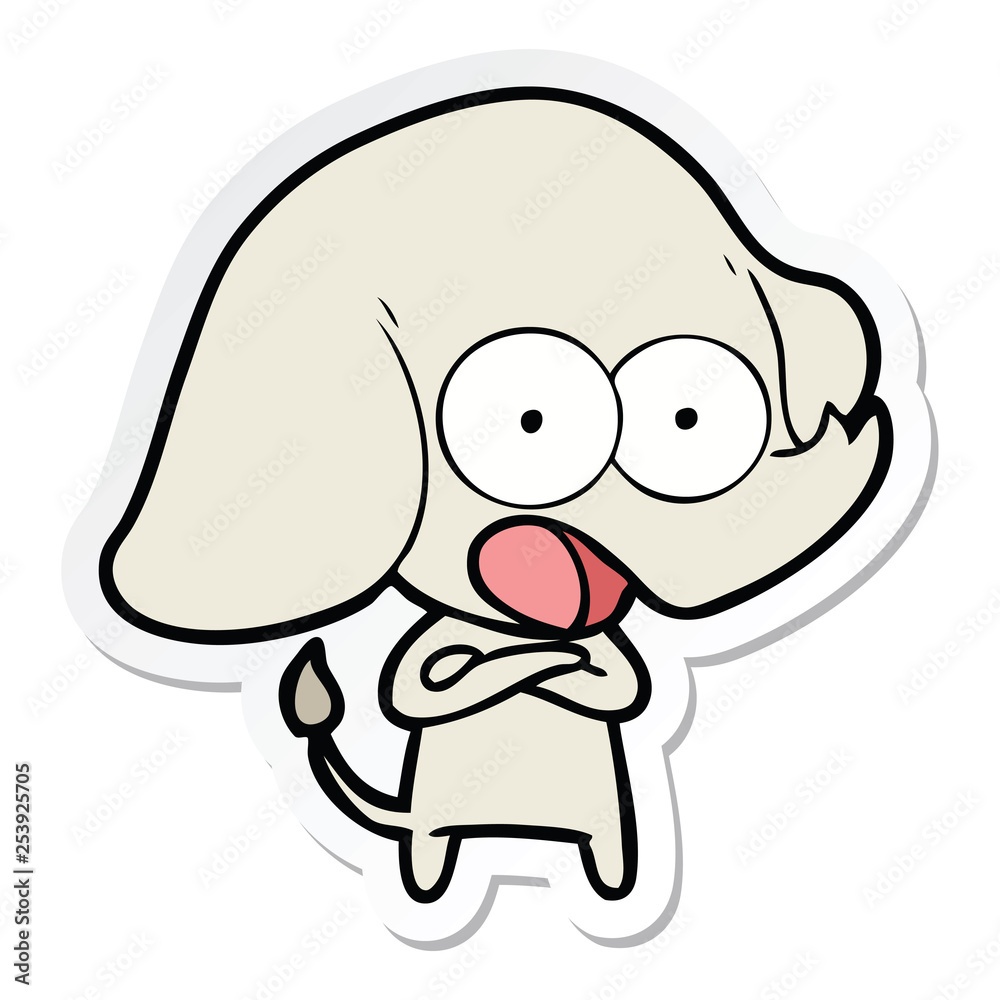 sticker of a cute cartoon elephant sticker of a cute cartoon elephant