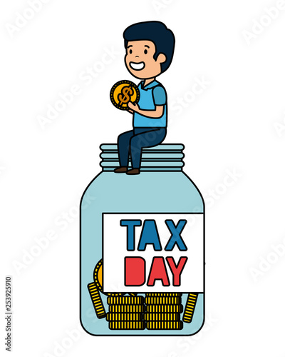 depressed man for money with tax jar