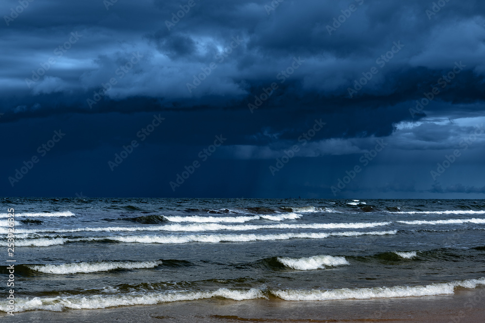 Blue Baltic sea, coast of Latvia.
