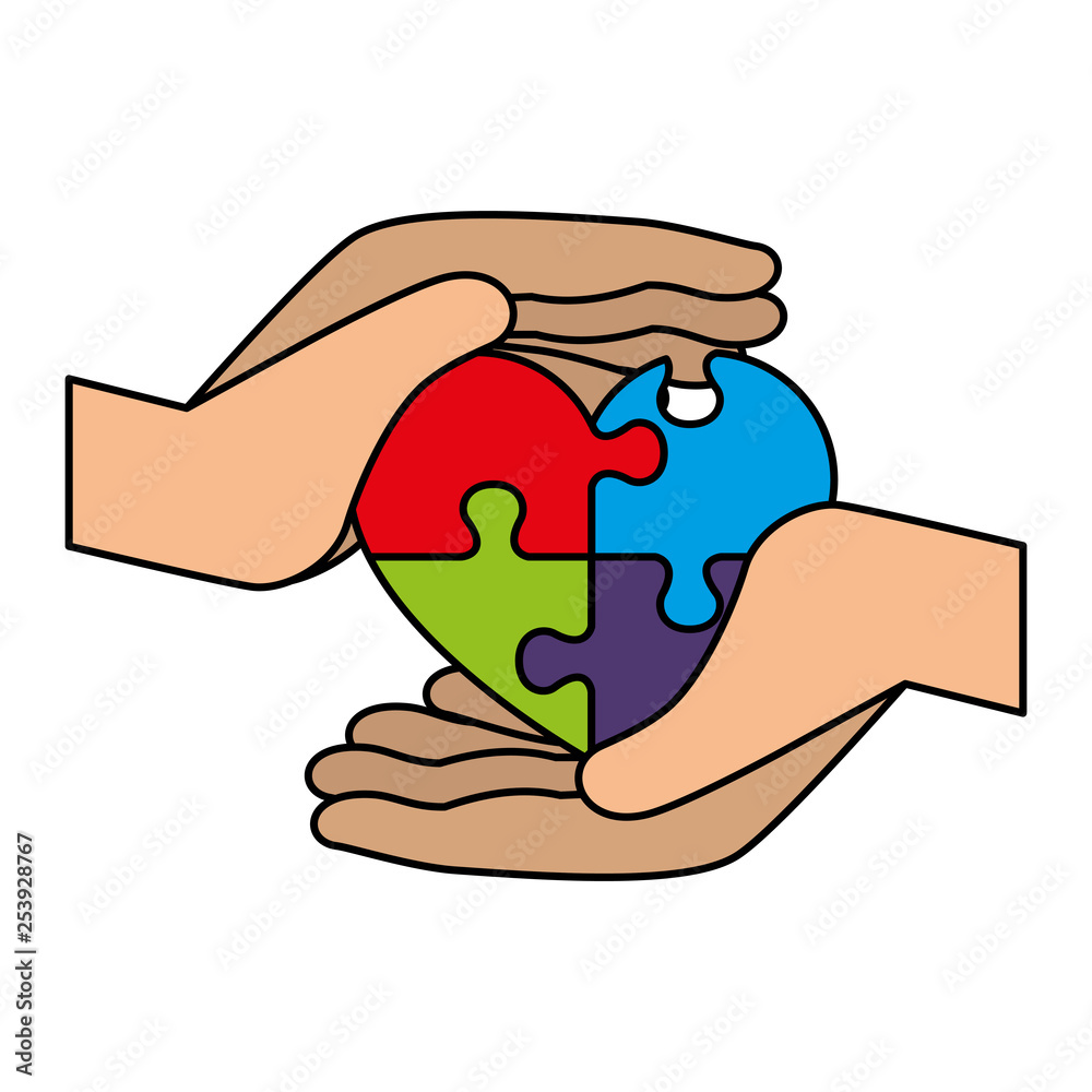 hands lifting heart with puzzle attached solution hands lifting heart with puzzle attached solution