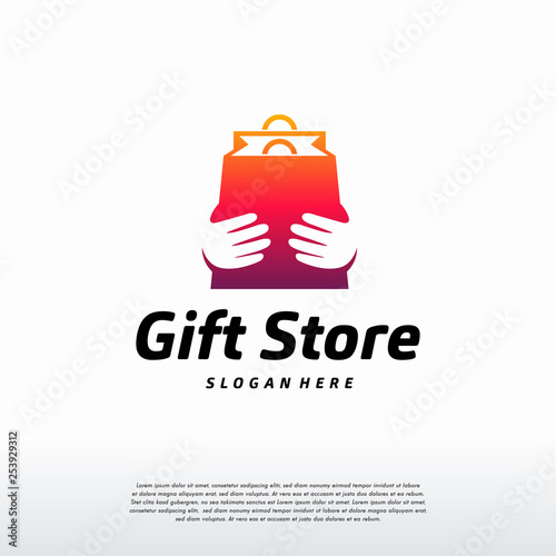 Gift Store Logo designs concept vector, Online Shop logo template