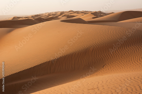 Dunes of the Wahiba Sand Desert at dawn (Oman) photo