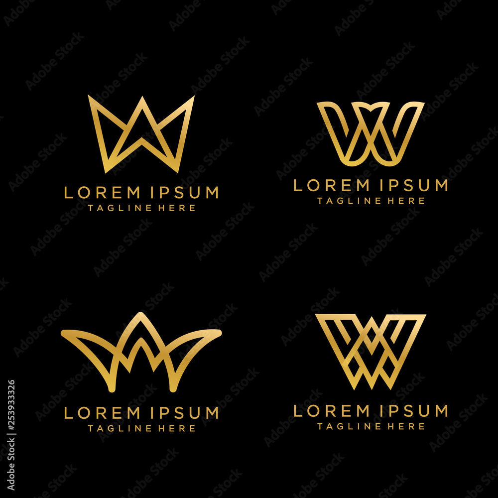 Luxury Brand Logo W Letter Modern Stock Illustration 2101612327