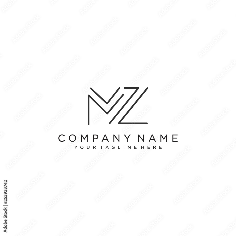 MZ Letter Logo Design Template Vector MZ Letter Logo Design Template Vector