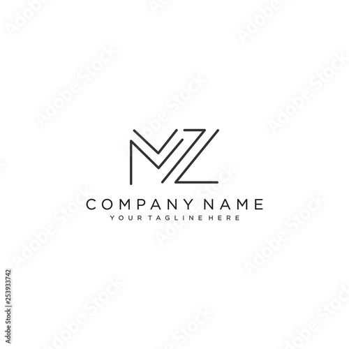 MZ Letter Logo Design Template Vector