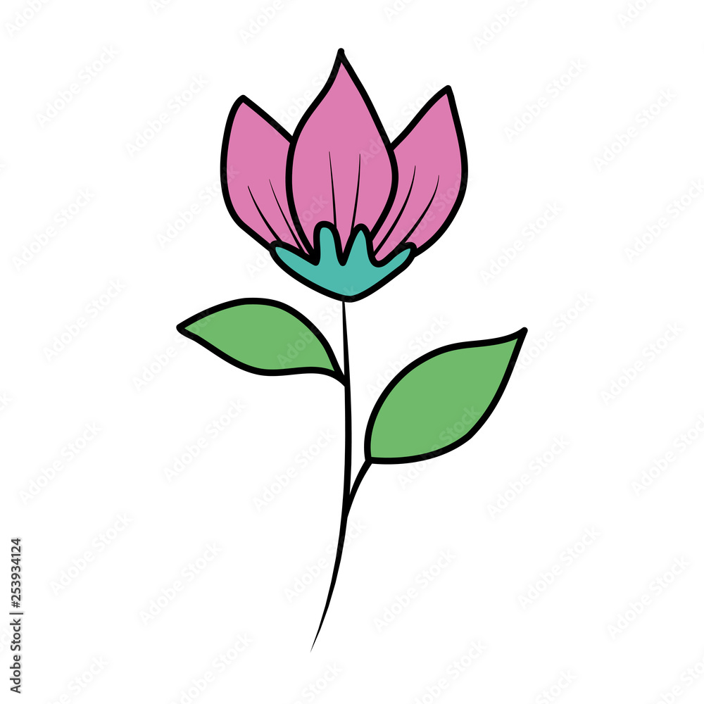 beautiful flower and leafs decorative icon beautiful flower and leafs decorative icon