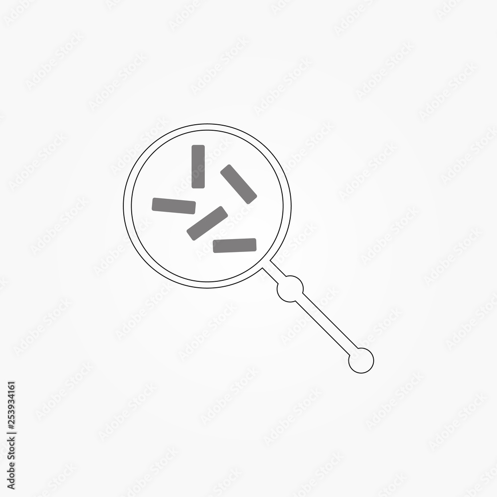 Magnifying glass icon, vector magnifier or loupe sign. Magnifying glass icon, vector magnifier or loupe sign.
