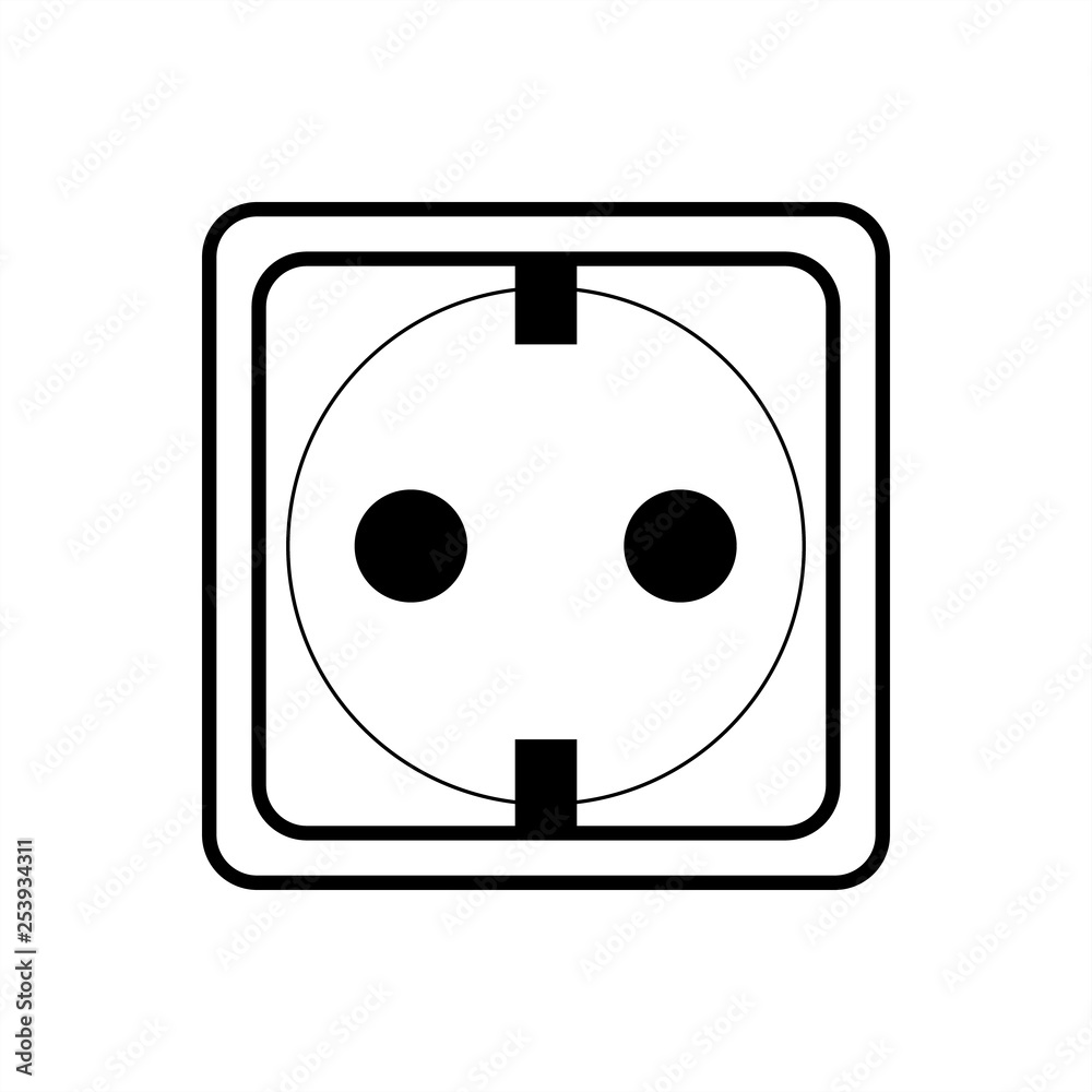 Euro electric socket icon. Outline euro electric socket vector icon for web design isolated on white background Euro electric socket icon. Outline euro electric socket vector icon for web design isolated on white background