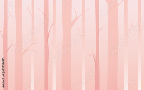 pink minimal forest silhoue...