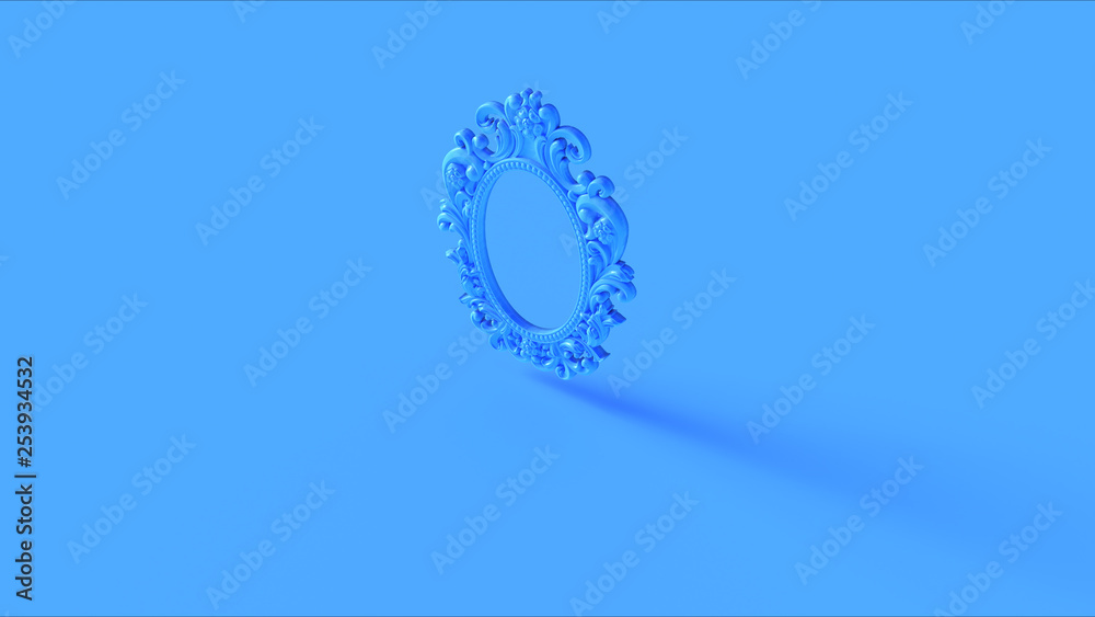 Fototapeta premium Blue Antique Ellipse Baroque Frame