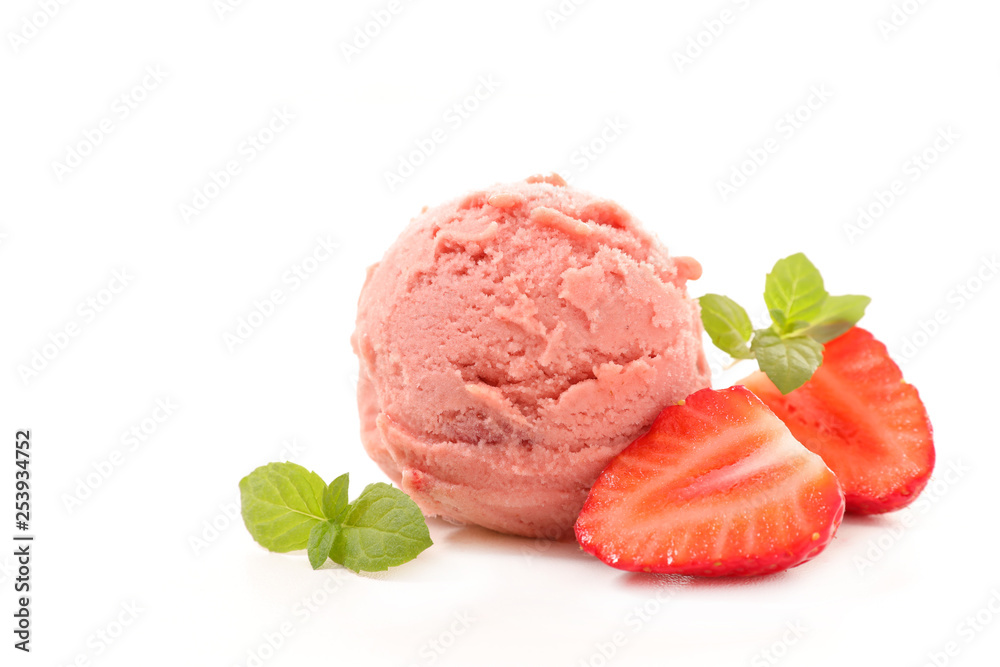 strawberry ice cream isolated on white background strawberry ice cream isolated on white background