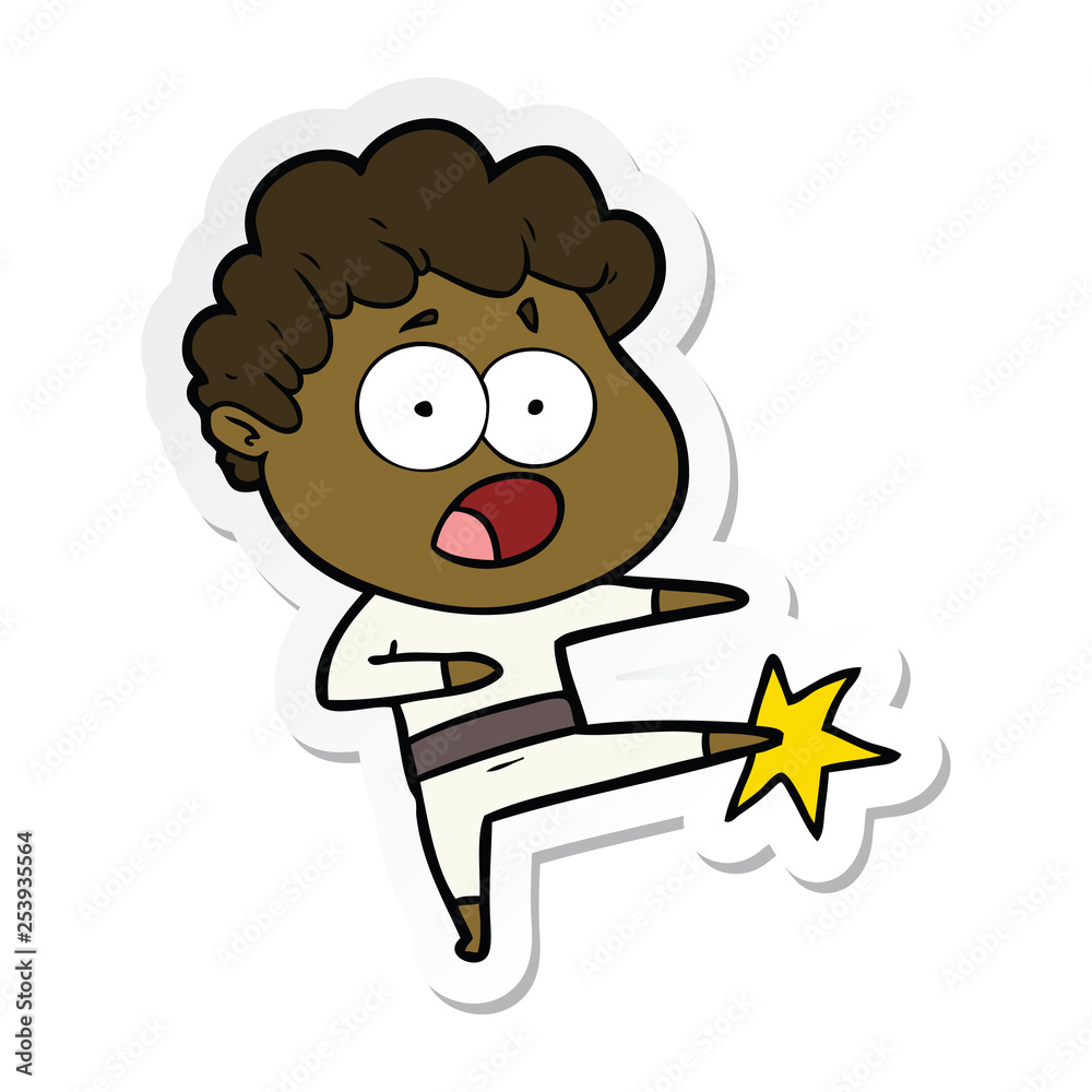 sticker of a cartoon man gasping in surprise sticker of a cartoon man gasping in surprise