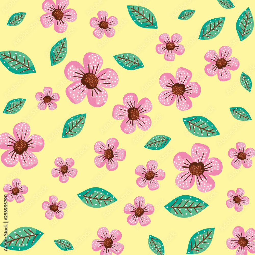 beautiful flowers decorative pattern